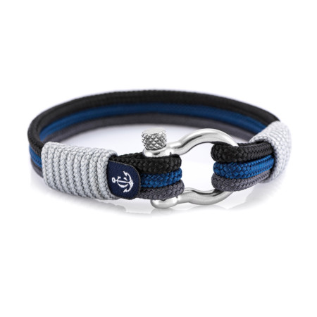 Maritimes Armband aus Segeltau, handgemacht, für Damen und Herren, mit Edelstahl Schäkel-Verschluss 4mm CNB #3095