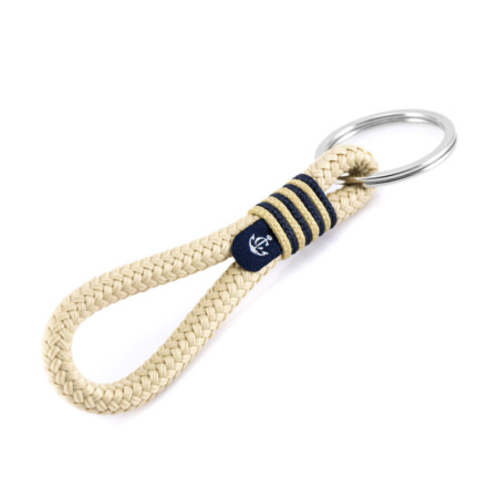 Sail rope keychain handmade with stainless steel key ring CNK #8128