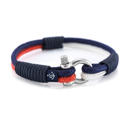 Sail rope nautical bracelet, handmade, for men and women, with stainless steel shackle clasp 3mm CNB #861