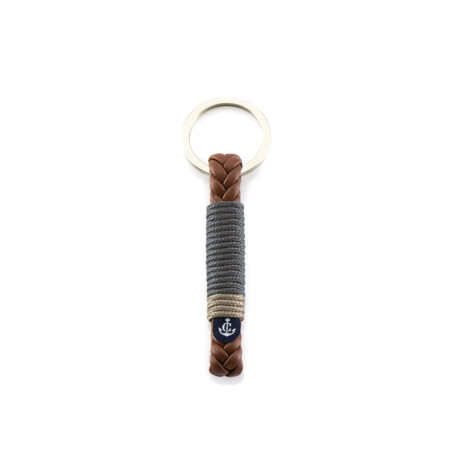 Schlüsselanhänger aus Leder, handgemacht mit Schlüsselring aus Edelstahl CNK #8112